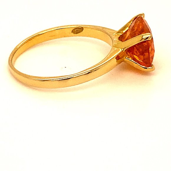 Mandarin Spessartine 5.30ct Solid 18K Gold Ring - Picture 5 of 8